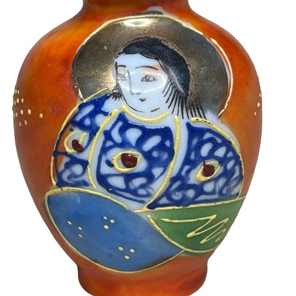 Vintage Porcelain Miniature Vase Orange Made in Japan - Picture 5 of 7